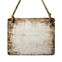 Rustic Weathered Wooden Sign Hanging on Rope