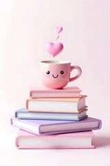 pastel rainbow array of three stacked books