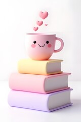 pastel rainbow array of three stacked books