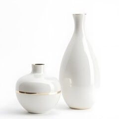 Two modern ceramic vases with elegant and minimalist design