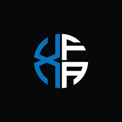 XFA logo XFA icon XFA monogram XFA letter minimalist Circle flat Unique modern abstract logo design.