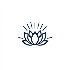 Obraz premium Simple lotus flower graphic, spiritual symbol, isolated on white background, for print or digital use