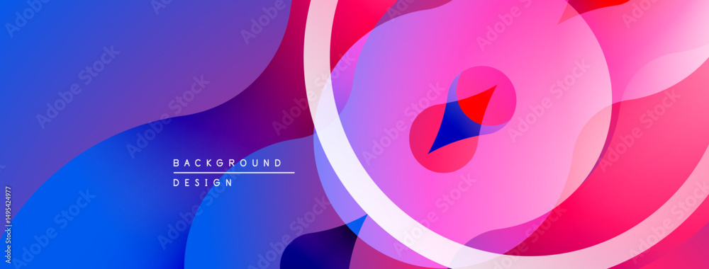 Poster abstract fluid shapes, vibrant colors blend. modern design, gradient background, dynamic composition