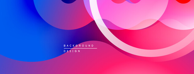 Abstract fluid shapes, vibrant pinks, blues blend. Modern design, smooth gradients create dynamic visual effect. Minimalist aesthetic.