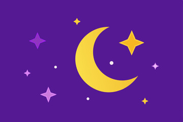 vector illustration of a night moon