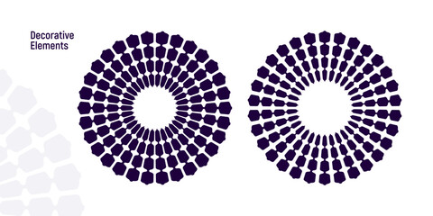 Abstract decorative elements in circle. Art design spiral as sign, logo or icon. A black figure on a white background vector illustration