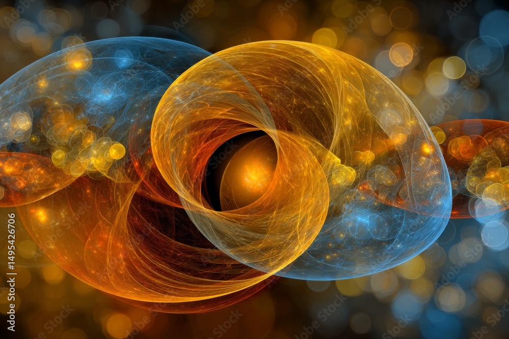 Leinwandbilder Colorful abstract representation of energy swirling in a cosmic environment with vibrant hues and dynamic patterns