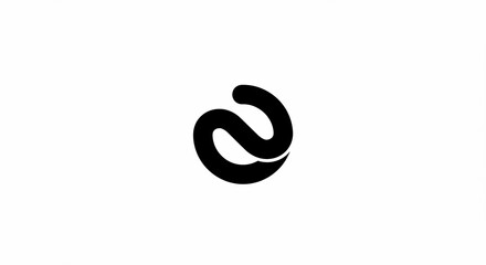 Obraz premium Elegant black abstract symbol design with smooth curves and minimalist style