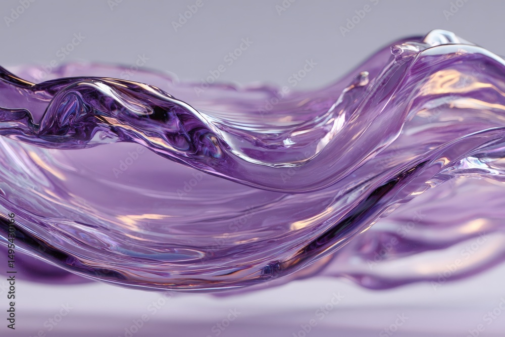 Aufkleber purple glass bowl displaying elegant swirling patterns and reflections of light, enhancing its artis