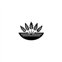 Fototapeta premium Abstract wheat sprigs in bowl; graphic design element; use in logo, icon, or branding