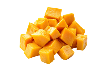 cut and slice butternut squash chunks isolated on transparent background cut and slice butternut squash chunks isolated on transparent background