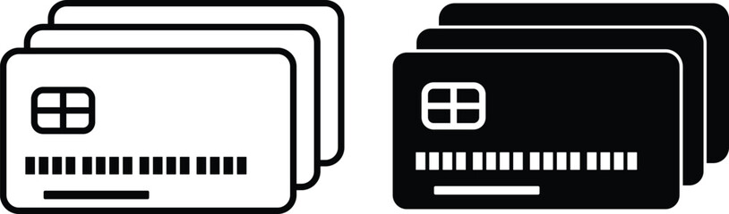 Credit card icon set. Credit card payment icon vector. Credit Card Support Icon
