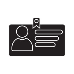 Id card icon in flat style. Identity card vector illustration isolated on white background for Driver licence.  business card concept, student card and more