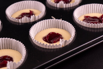 Cherry Jam Muffins. Dessert. Berry Jam. Food