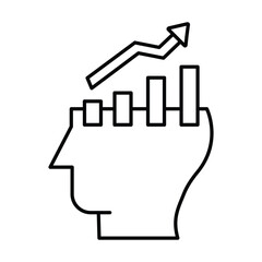 Growth Mindset thinline icon, vector, pixel perfect, illustrator file 
 