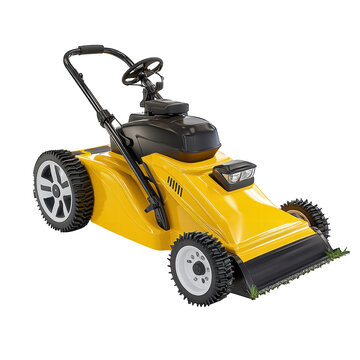 recommend clip art: Isolated Yellow Smart Lawn Mower