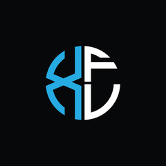 XFV logo XFV icon XFV monogram XFV letter minimalist Circle flat Unique modern abstract logo design.