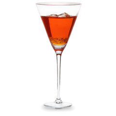 Aperol isolate cocktail on white background. Selective focus.