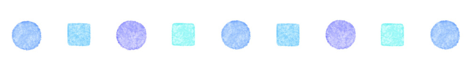 水彩風　青い水玉と四角のライン素材