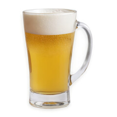 Glass of beer isolate on white background. Selective focus. drink