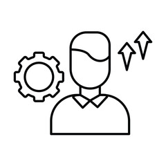 Professional Development thinline icon, vector, pixel perfect, illustrator file 
