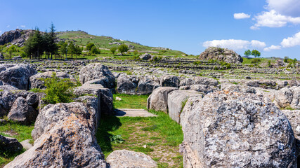 Hattusa ruins, capital of the Hittite Empire from Bronze Age near modern Boğazkale, Turkey, Asia Minor. Hattusa is UNESCO world heritage site