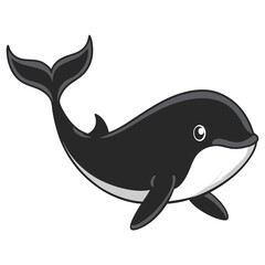 Fototapeta premium Arched back blue whale silhouette