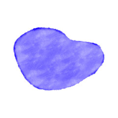 Bright and abstract blue organic shape against transparent, white background. Ideal for use in artistic, modern, and creative designs or projects involving dynamic and vibrant abstract elements.