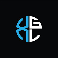 XGL logo XGL icon XGL monogram XGL letter minimalist Circle flat Unique modern abstract logo design.