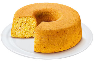 prato com bolo de milho com erva doce isolado em fundo transparente
