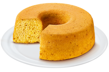 prato com bolo de milho com erva doce isolado em fundo transparente