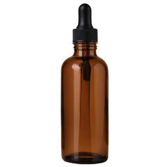 Bottle for essential oil isolate on white background. Selective focus. nature.