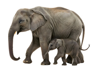 Fototapeta premium A baby elephant with a mother elephant 