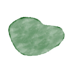 Organic green watercolor shape represented in an abstract and minimalistic style. Intriguing and artistic concept suitable for design, art, or graphic purposes.