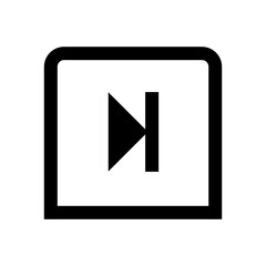 Last-square icon in black color, outline style and white background