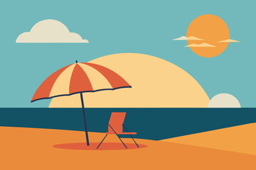beach with umbrella
