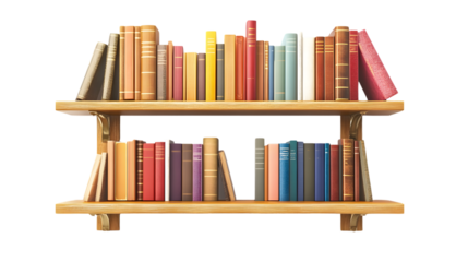 Modern Bookshelf on White Background for Interior Design Inspiration