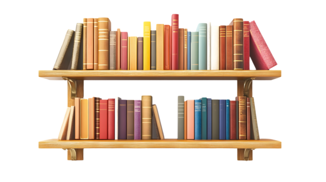 Modern Bookshelf on White Background for Interior Design Inspiration