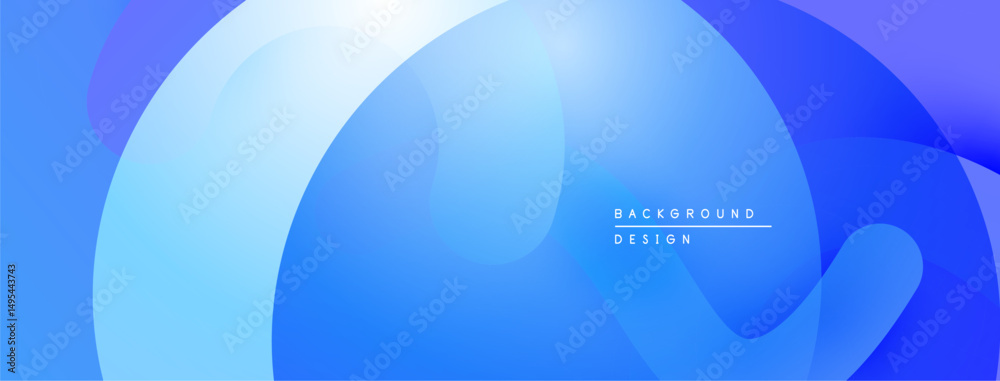 Aufkleber Abstract blue background. Overlapping shapes create dynamic, modern visual effect. Smooth gradients suggest depth, flow.