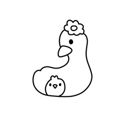 Duck coloring page design