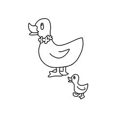 Duck coloring page design