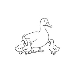 Duck coloring page design