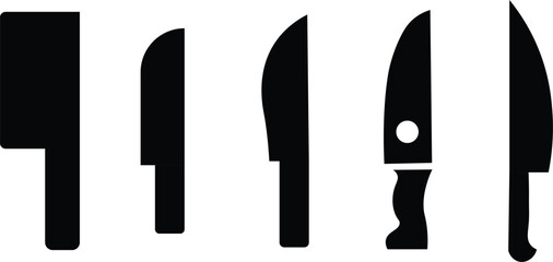 Knife glyph icon. Kitchen knife icon set
