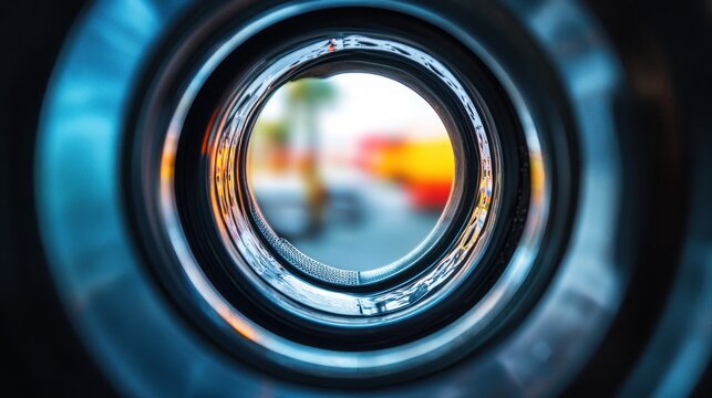 Circular view through metal rings