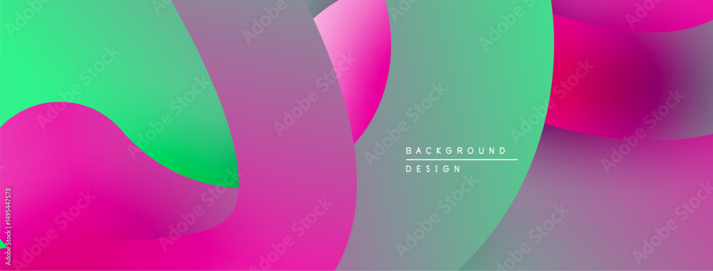 Poster Abstract fluid shapes, vibrant colors blend. Modern design, smooth gradients create dynamic composition. Background suggests innovation, energy.