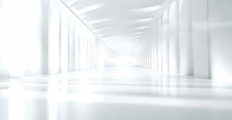 Obraz premium Empty White Architectural Corridor