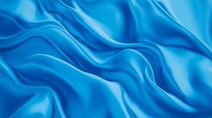 Obraz premium Abstract blue silk fabric drape waves 
