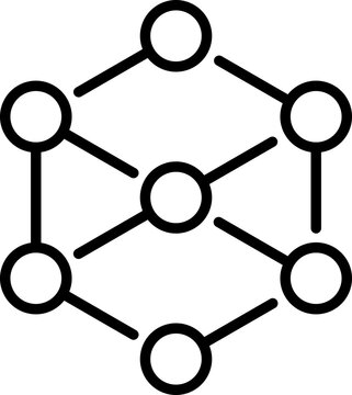 Neural network connection icon - Editable Stroke SVG, fully scalable.