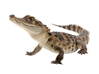 Naklejka premium The crocodile on white background 