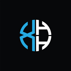 XHH logo XHH icon XHH monogram XHH letter minimalist Circle flat Unique modern abstract logo design.